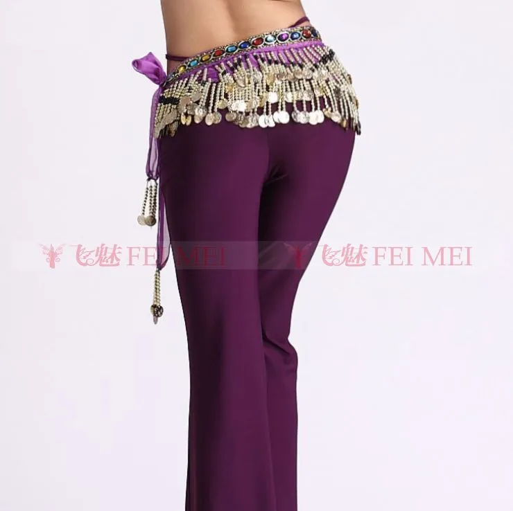 Новый стиль танец живота костюмы шифон золотые монеты Belly Dance Hip шарф для женщин Танец Живота Ремни