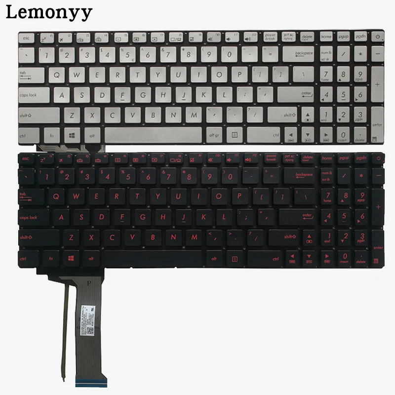 

US keyboard for ASUS G552 G552V G552VW G552VX FZ50JX GL752VW GL742VW backlit English laptop keyboard silver/red