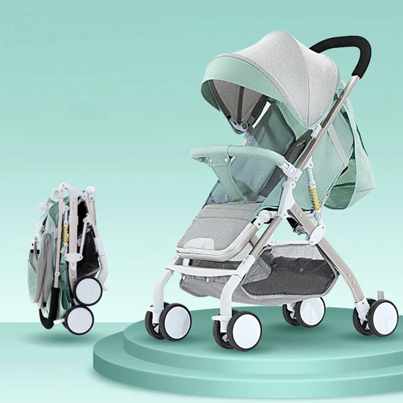 

Baby stroller can sit reclining ultra light portable simple folding baby umbrella four wheel shock absorber children trolley