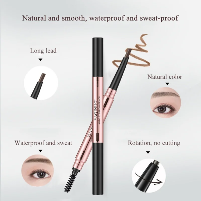 1PC Double-head Eyebrow Pencil Eyes Makeup Eye Brow Enhancer Women Make up Cosmetics Creamy Brows Pen with Brush 1PC Double-head Eyebrow Pencil Eyes Makeup Eye Brow Enhancer Women Make up Cosmetics Creamy Brows Pen with Brush