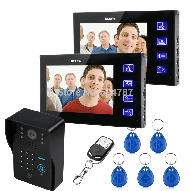 7\ LCD Video Door Phone bells Intercom Keyfobs IR Camera Code Keypad Remote+Switch 1V2 7\ LCD Video Door Phone bells Intercom Keyfobs IR Camera Code Keypad Remote+Switch 1V2