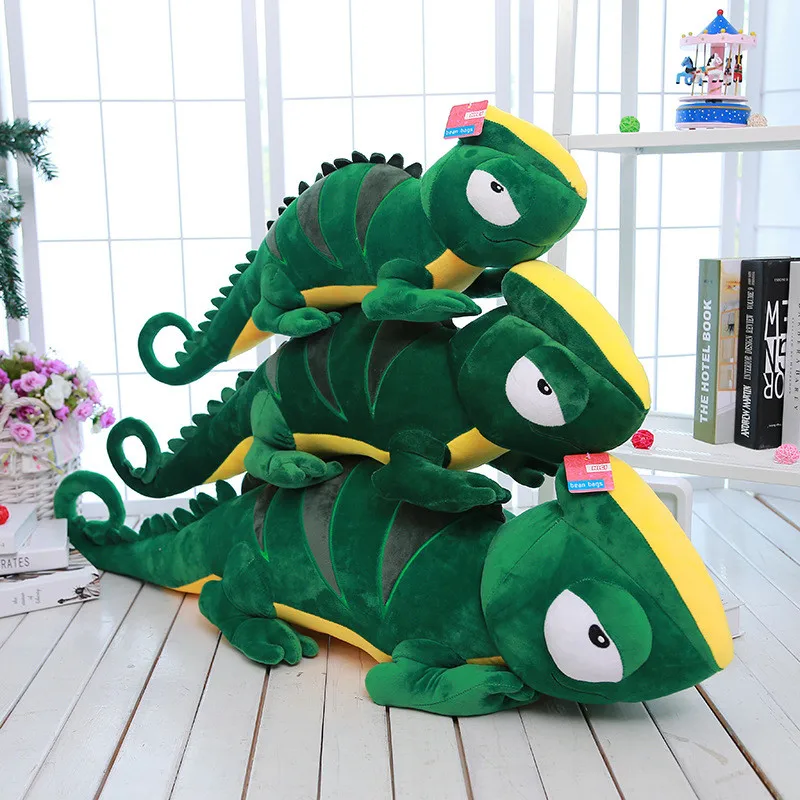 

Hot sale cartoon green lizard plush toys chameleon plush dolls giant stuffed animal soft throw pillow birthday gift