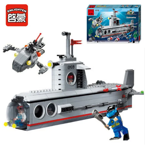 

Enlighten 816 Combat Zones Modern Military Bathyscaphe Torpedo Frogman SWAT Model Bricks Building Block Toys For Gift