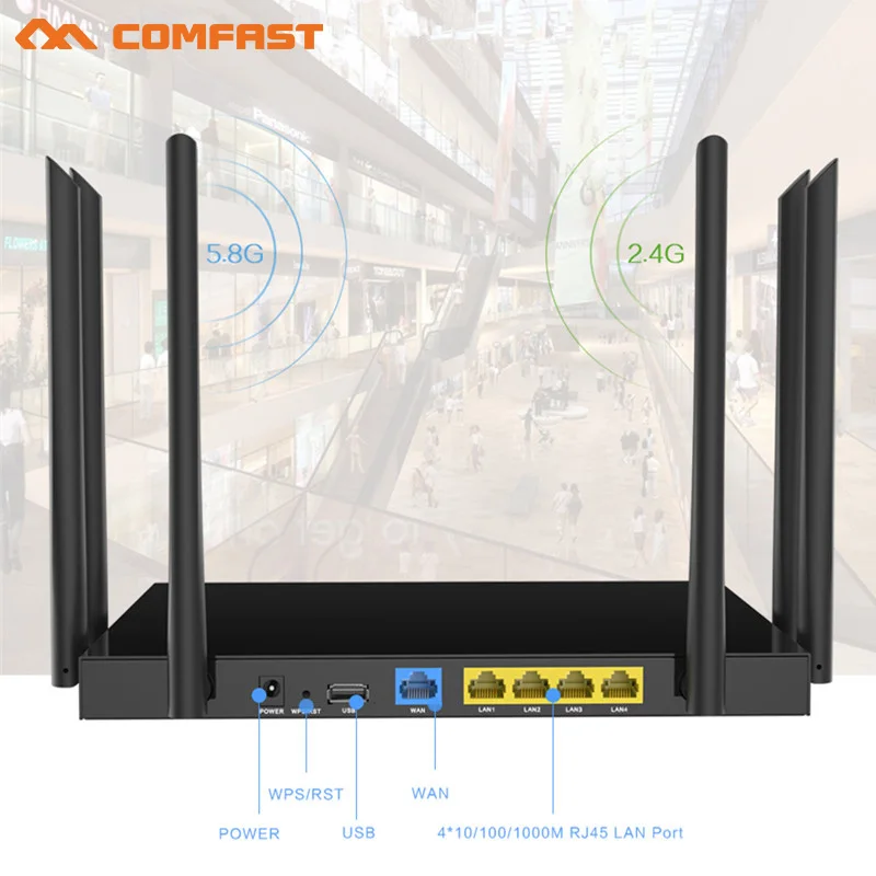 1750Mbs AC двухдиапазонный 2,4 ГГц + 5 ГГц открытый wtt беспроводной wifi маршрутизатор Ретранслятор удлинитель сетевого кабеля гигабитный