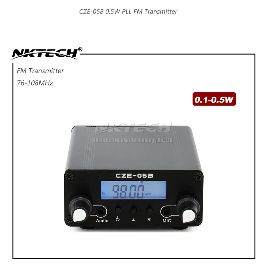 NKTECH PLL стерео fm-передатчик радио вещательная станция CZE-05B 100 мВт/500 МВт частота 76-108 МГц домашний кампус усилитель двойной режим