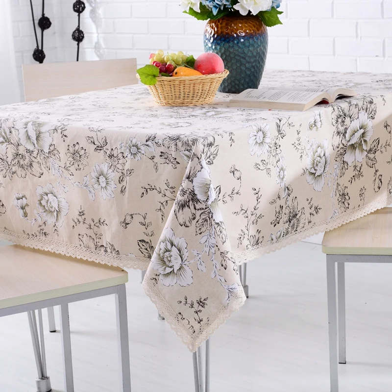 

Svetanya Floral Print Table Cover Dining Coffee Tea Tablecloths Pillowcase 100% Linen