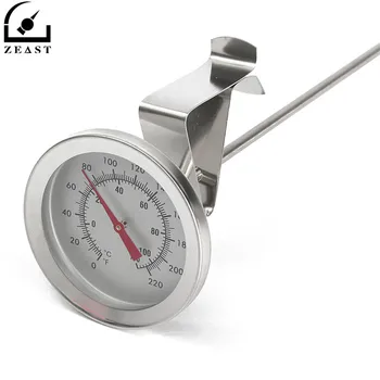 

12 inches long Brew Kettle Thermometer Side Clip 304 Stainless Steel Homebrew Beer Probe 0-220 F -10-100 C Dial Face