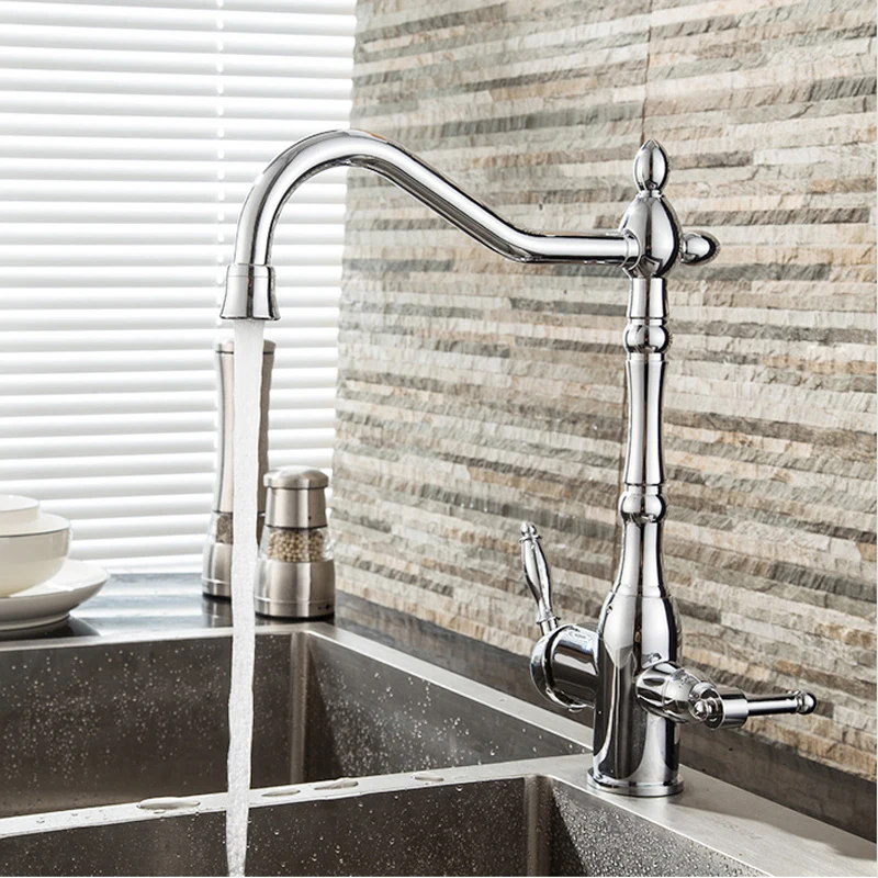  2017 Square kitchen faucet with double-functions Torneira Cozinha Faucets 3 In1 Kitchen Faucet Thre - 32923348885