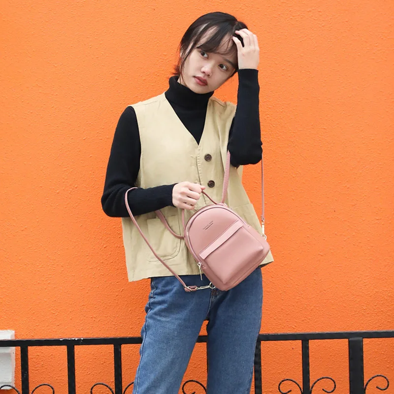  WEICHEN Multi-Function Women Backpack Leather Fashion Small Backpack Female Ladies Shoulder Bag Gir - 32962979050