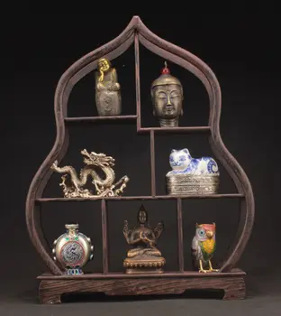 

SUPERB BIG OLD ROSEWOOD HAND CARVED BURNISH STAND SHELF FOR SNUFF BOTTLE