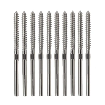 

10set T316 Stainless Steel Lag Stud Hand Swage Cable Railing for 1/8" Cable