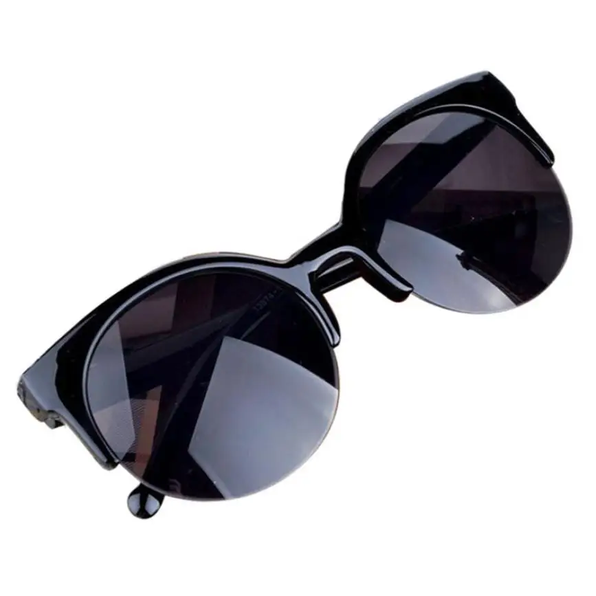 Винтажные Солнцезащитные очки кошачий глаз, полуоправа, круглые солнцезащитные очки для мужчин и женщин, солнцезащитные очки, автомобильный стиль