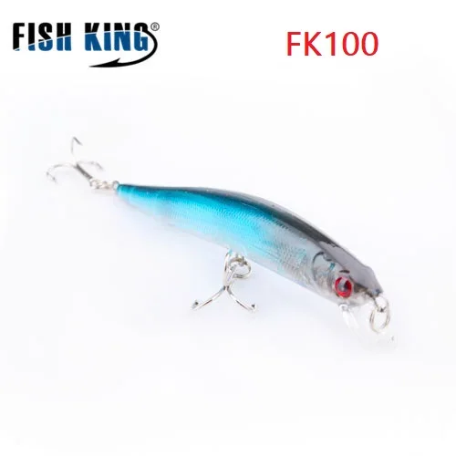 FISH KING, приманка для рыбалки, гольян, жесткая приманка, воблер, приманка для окуня, плавающая приманка, аксессуары для рыбалки, 3D, для глаз, медленная плавающая заглушка, Topwater711 - Цвет: FK100-004