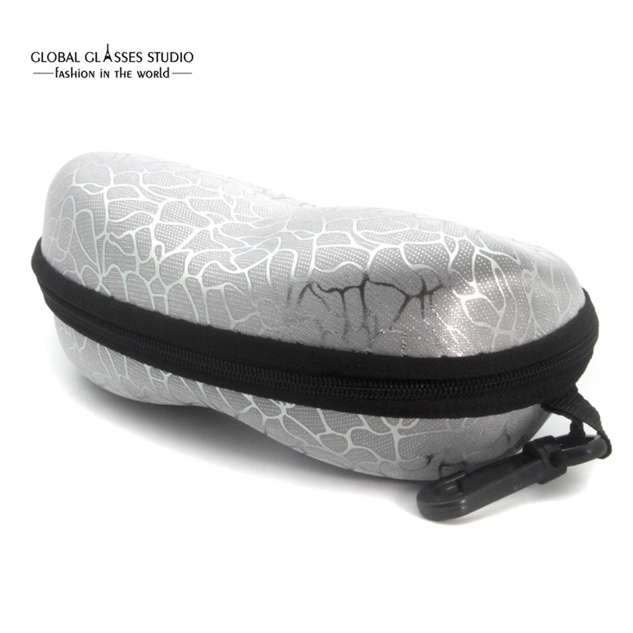 

Fashion Sunglasses And Eyeglasses Silver / White Irregularity Striped Hard Case For Man / Woman Carriable Zipper Case020