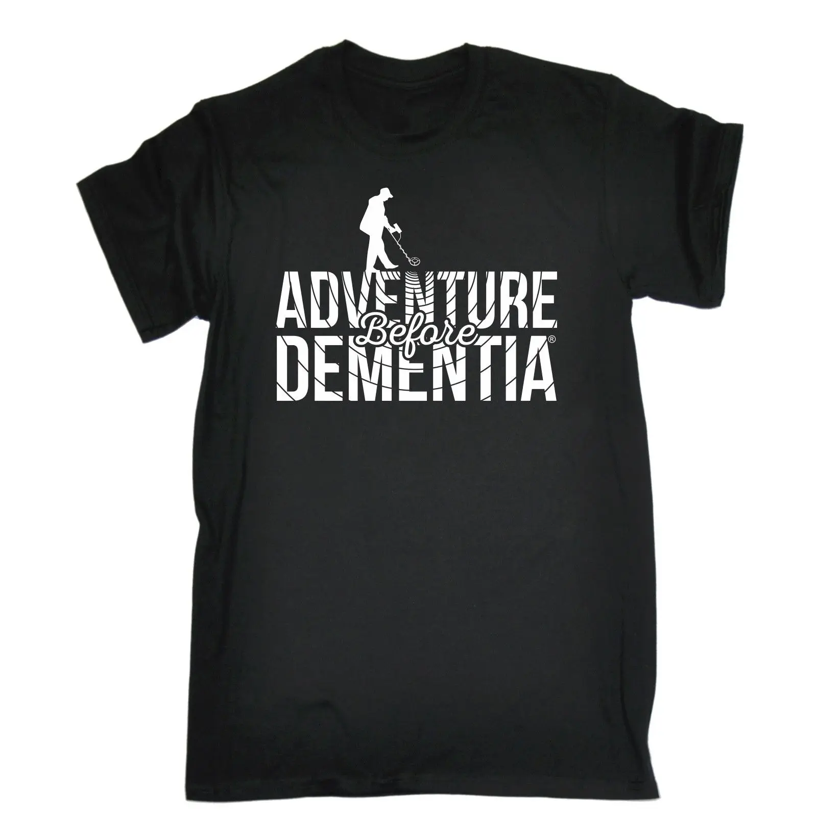 

Print T-Shirt Summer Style Adventure Before Dementia Metal Detector T-SHIRT Dad Funny Tee Birthday Gift Summer O-Neck Tops