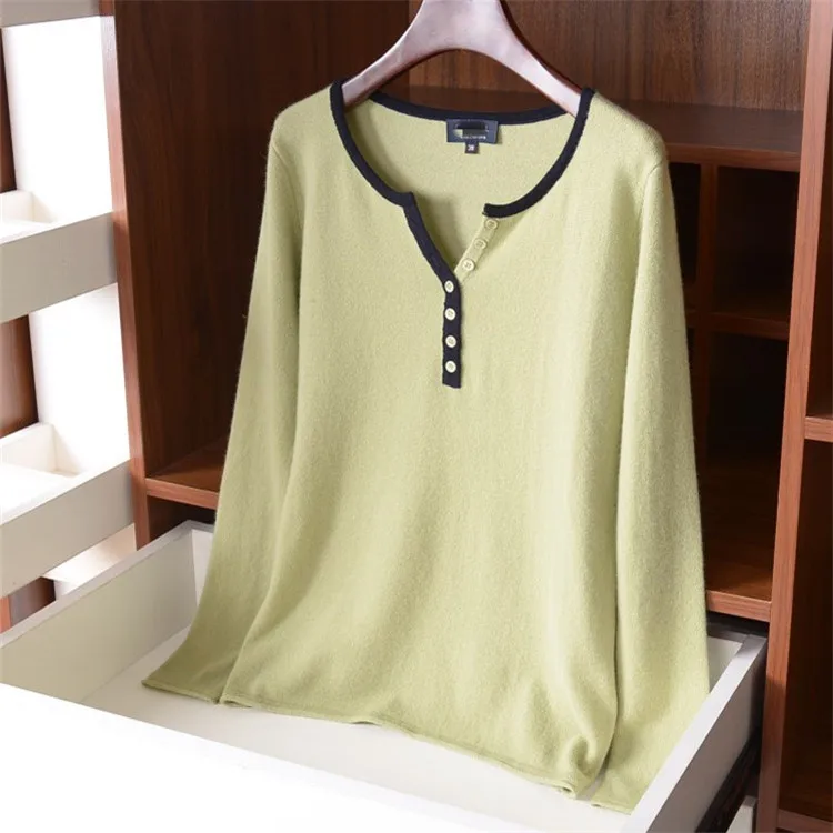  pure cashmere knit women fashion buckle Oneck pullover sweater M-L retail wholesale