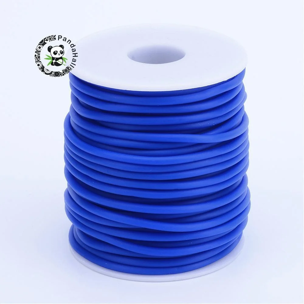2 мм, 3 мм, 4 мм, полые трубы, ПВХ, трубчатый резиновый шнур, нить, завернутая в белую пластиковую катушку, ювелирные изделия F80 - Цвет: Blue
