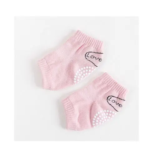 Милая Детская грелка для ног, мягкая наколенник для новорожденных детей, удобная, дышащая, для ползания, локоть, хлопок, для защиты ног от 1 до 3 лет - Цвет: Розовый