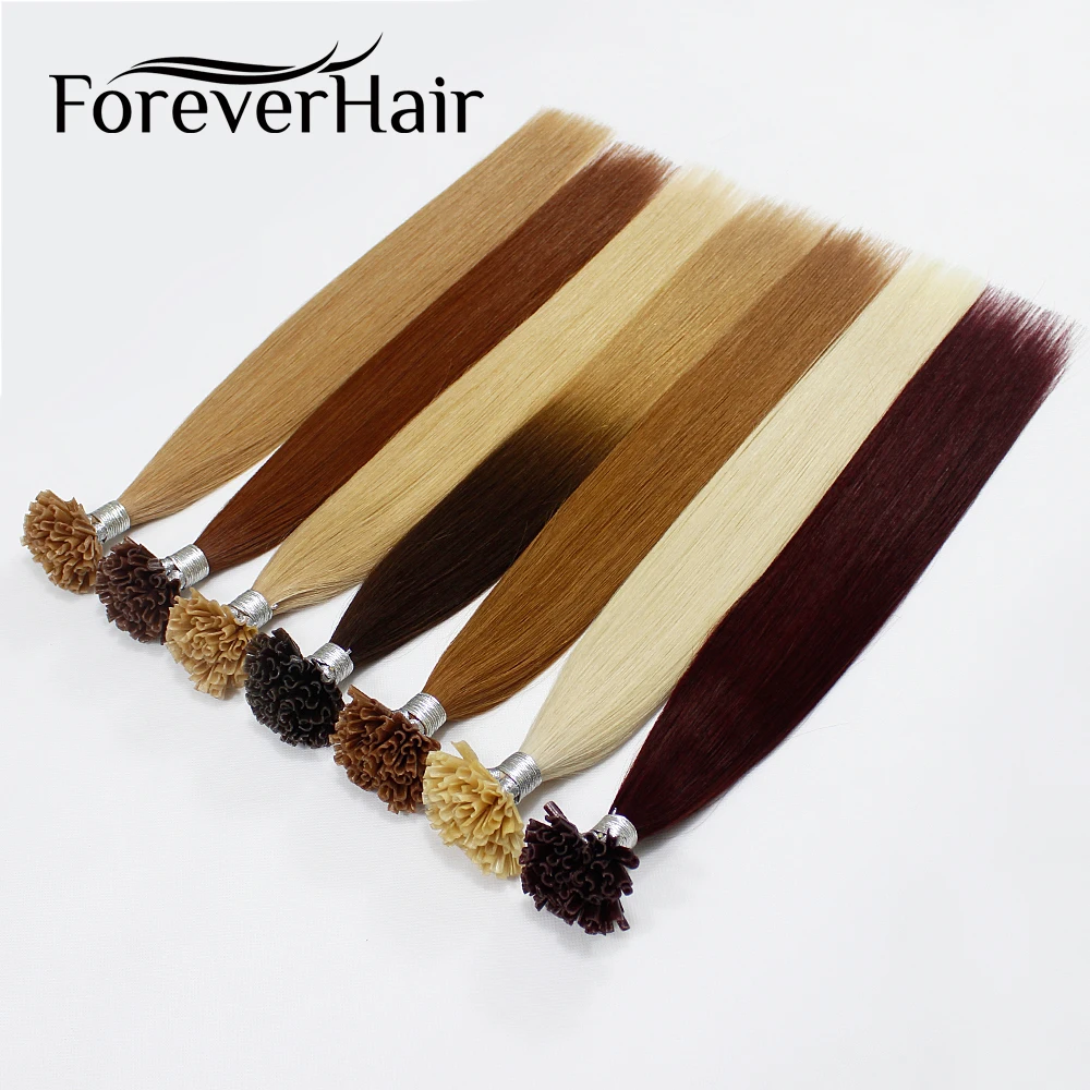 FOREVER HAIR 0,8 г/локон 1" Remy европейские накладные волосы для наращивания с кератиновым наконечником, натуральные человеческие волосы для наращивания 50 шт./ПАК