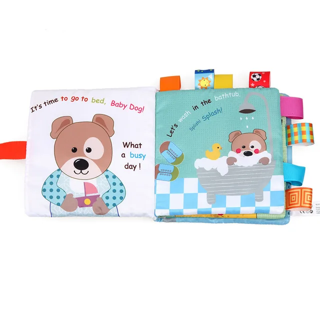 Baby Infant Toys Baby Cloth Book Early Learning Educational Toys With Animals English Story Soft Cloth Development Book DS9 3