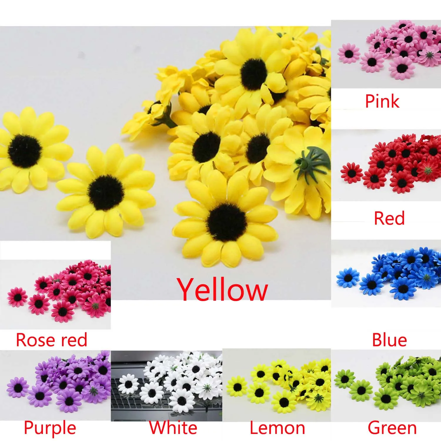 16 Gerbera Daisy 4/" Flower Hair Clips for Interchangeable Headbands or Hats