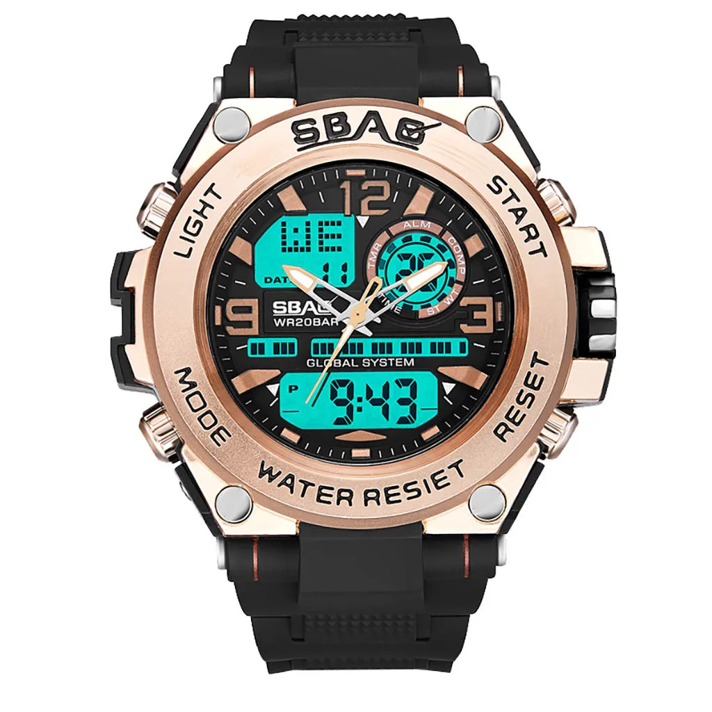 

relogio masculino Multi Function Large Dial Round Double Display Special Forces Sports Men's Watch erkek kol saati 2019