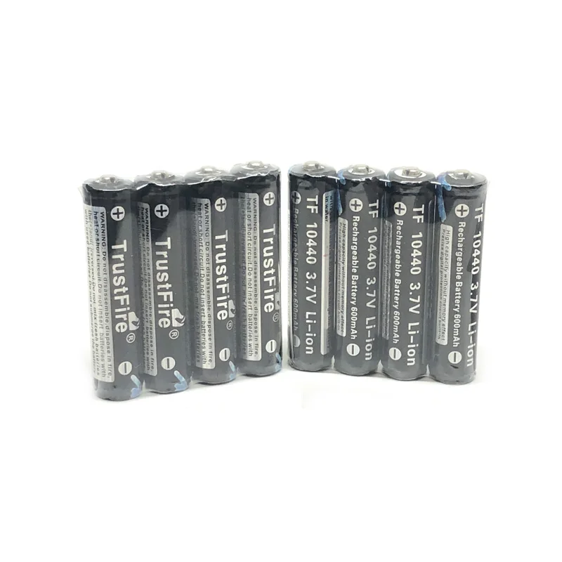

10pcs/lot TrustFire 10440 3.7V 600mAh Rechargeable Battery Lithium Batteries with PCB Protection Diver Board For Toys headlamps
