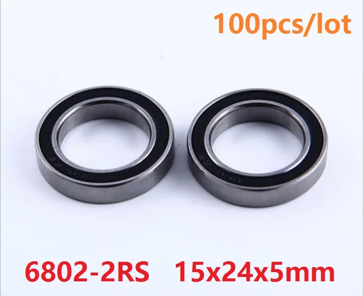 100 шт./лот 6802RS 6802-2RS 6802 2RS RS шарикоподшипник 15*24*5 с глубоким желобом 15x24x5 мм |