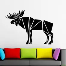 Бык Лось наклейка на весь корпус Лось Геометрические Животные, автомобильные наклейки s, треугольники, линии Настенная Наклейка на оконное стекло ручной работы винил JH11