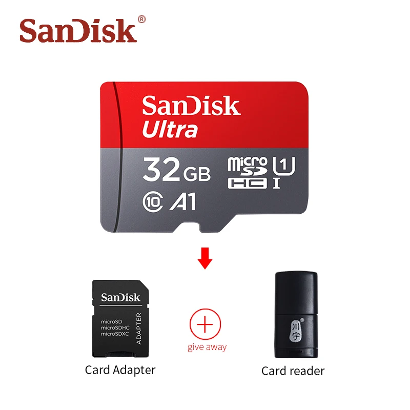 SanDisk Micro SD карта SDHC 16 ГБ 32 ГБ карта памяти SDXC 64 Гб 128 Гб MicroSD Max 98 м/с Uitra C10 TF карты cartao de memoria - Емкость: 32 Гб