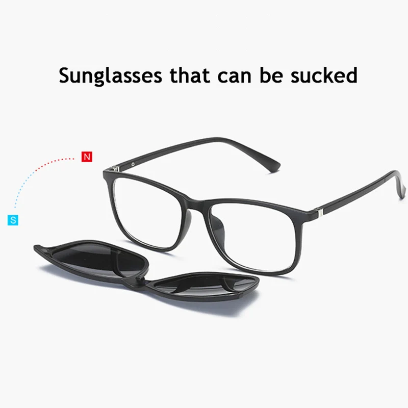 Поляризационные очки магнитные мужской Оправы для очков Для мужчин Для женщин(5 объектив) Клип на tr90 солнцезащитные очки для вождения Ночное видение T2263