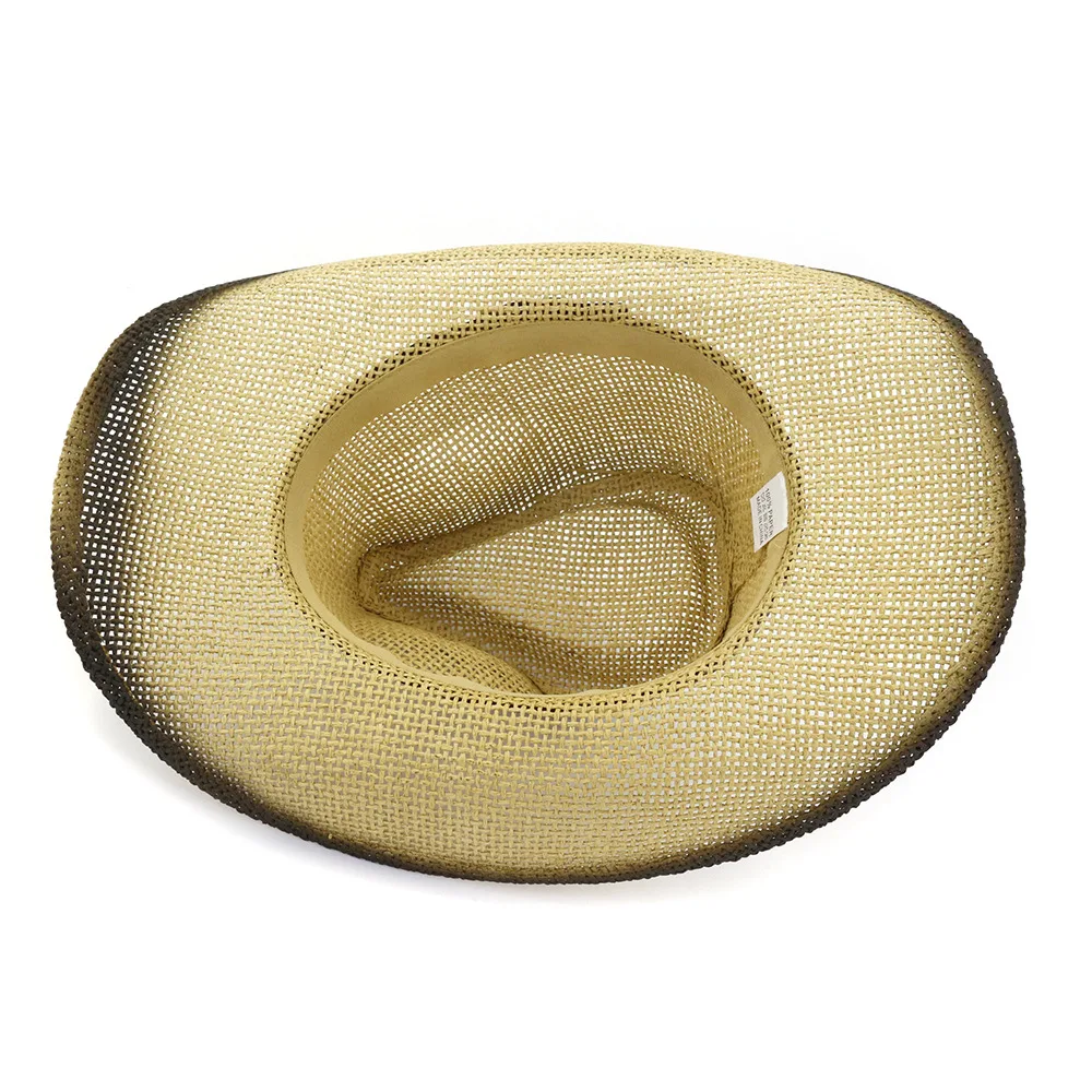 Sun Hat Man Summer Cowbay  Panama Straw Casual Beach Wide Brim Outdoor Cap Accessory (6)