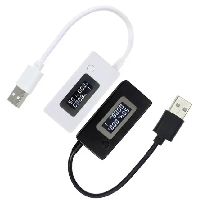 

White tail LCD backlight LCD digital screen display USB ammeter voltmeter charge capacity test meter