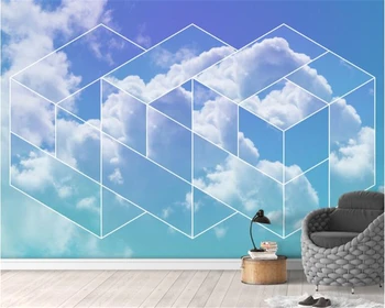 

beibehang wallpapers for living room behangNordic fresh geometric blue sky white clouds background modern wallpaper hudas beauty