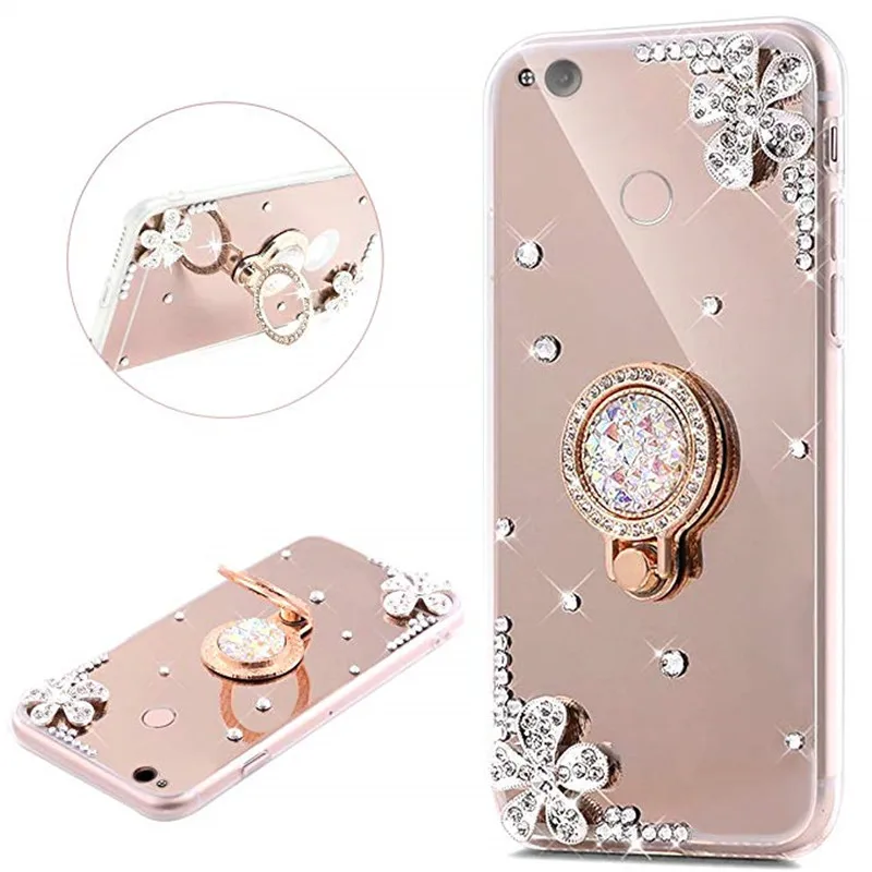 

For Huawei p20 mate 20 9 10 lite pro y3 y5 II y6 8A mirror Phone Case Coque honor 8 20 8X 8A10i v20 7c 7a pro Ring holder cover