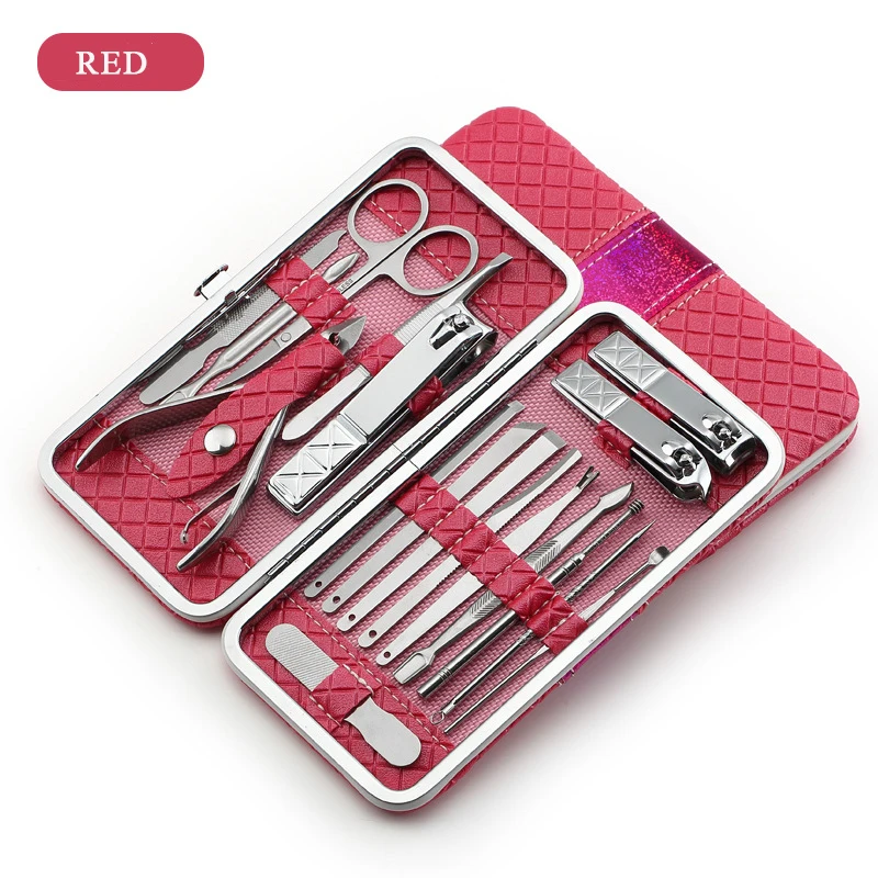 Top Quality 18pcs Manicure Set Stainless Steel Nail Clippers Set Nail Scissors Nail Manicure Pedicure Tools 1 Top Quality 18pcs Manicure Set Stainless Steel Nail Clippers Set Nail Scissors Nail Manicure Pedicure Tools 3
