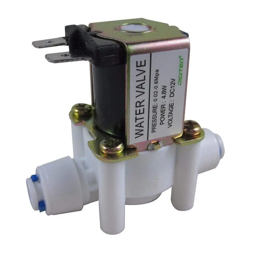 Water Flow Controller Quantitative Volume Rate Counter LCD Display+G1/4" Flow Sensor Meter+Solenoid Valve Quick Connect