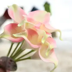 5 шт. Искусственные Свадебные цветы украшения PU цветы каллы лилии букеты дома осеннее украшение искусственные растения, ненастоящие Флорес