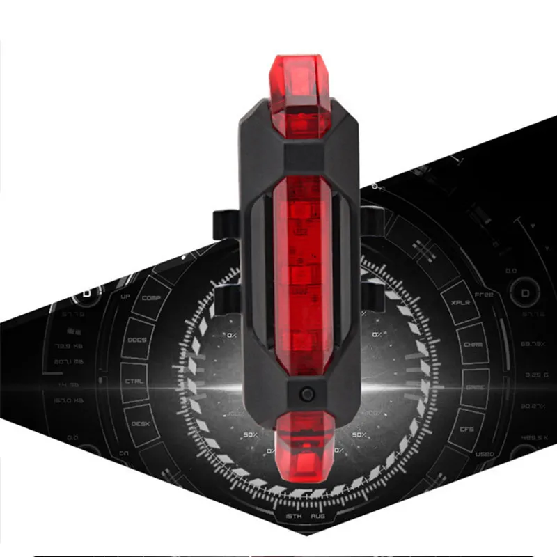 Sale 1Pcs Bicycle Light Waterproof Rear Tail Light LED USB Rechargeable Mountain Bike Cycling Light Taillamp Safety Warning Light 4