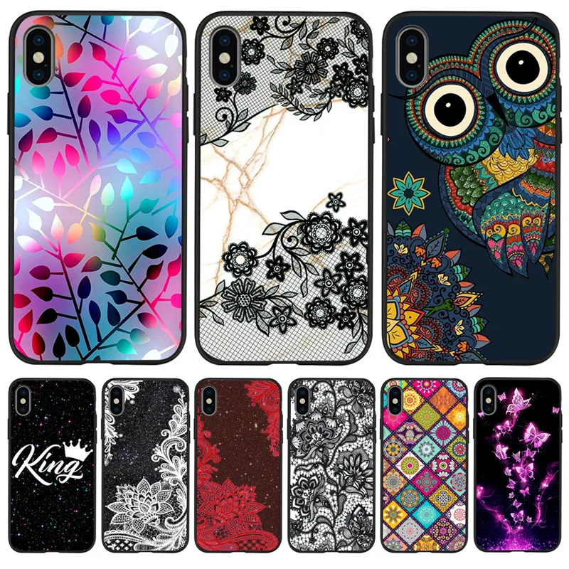 

Flower Floral King marble Custom For iPhone X XR XS Max 5 5S SE 6 6S 7 8 Plus phone Case Cover phone Funda Coque Etui Luxury