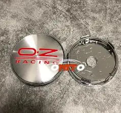 100 шт. 60 мм колеса чехлы на сиденья авто крышка центра OZ наклейки с логотипом колпаки с эмблемой для OZ Racing для центрального движения колеса Шапки - Цвет: silver red 60mm pvc