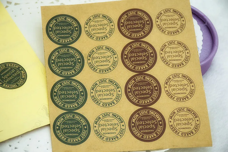 480X Retro DIY Kraft Handmade Soap Labels Sticker Sealing Paste