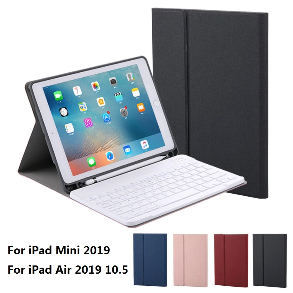 

Ultra Slim Smart Cover Protective bluetooth keyboard Case With Pencil Holder For New iPad Mini 2019 Air 10.5 2019 Pro 10.5 inch