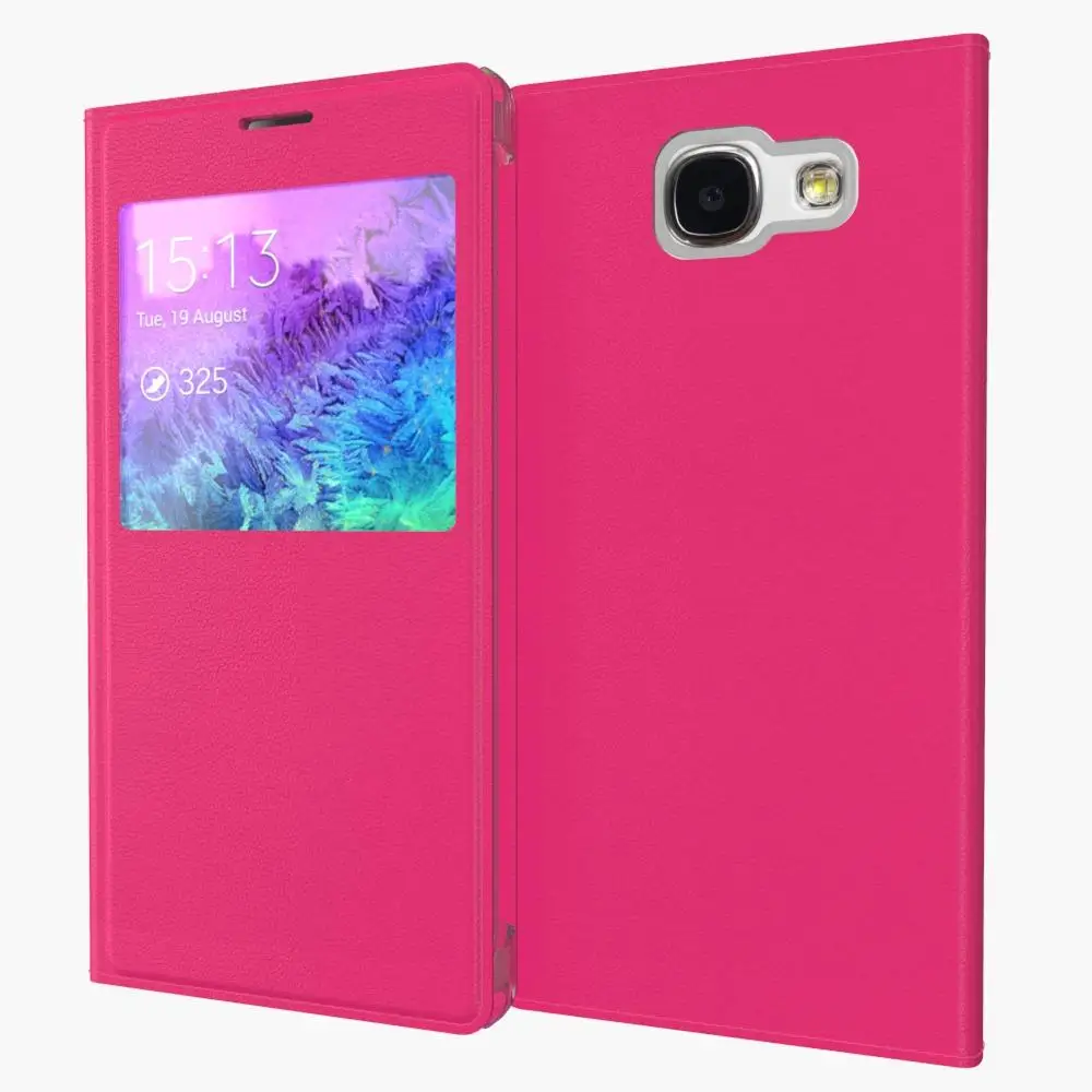 A510 чехол для телефона с окошком обзора для samsung Galaxy A5() A5+ A510 A510F A5100 5," Роскошный Ультратонкий кожаный чехол-книжка - Цвет: Rose