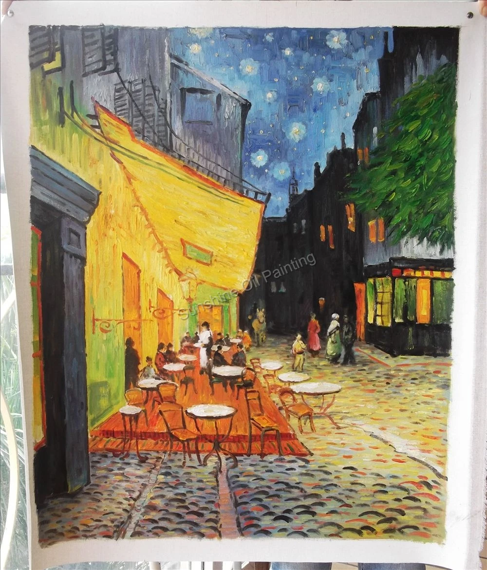 Famous Van Gogh Oil Painting Reproduction Cafe Terrace at Night 1888