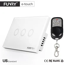 FUNRY US standard 3 банды 1way умный пульт дистанционного управления настенный 433 МГц RF переключатель включения/выключения света iOS/Android приложение работает с RM pro