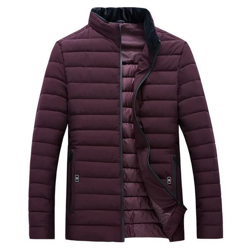 

Winter Jacket Men Warm Causal Parkas Cotton Banded Collar Winter Jacket Male Padded Overcoat Mens Jackets Cotton Outerwear
