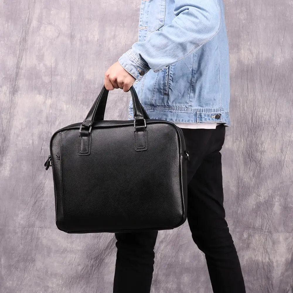 

Wholesale 2019 New Fashion Genuine Leather Men Bag Famous Brand Shoulder Bag Messenger Bags Causal Handbag Laptop Briefcase Male