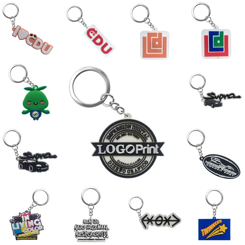Personalized Customization PVC Key chains Your Own Design Business Logo Custom Design Key Ring Cartoon Keychain for Wholesale