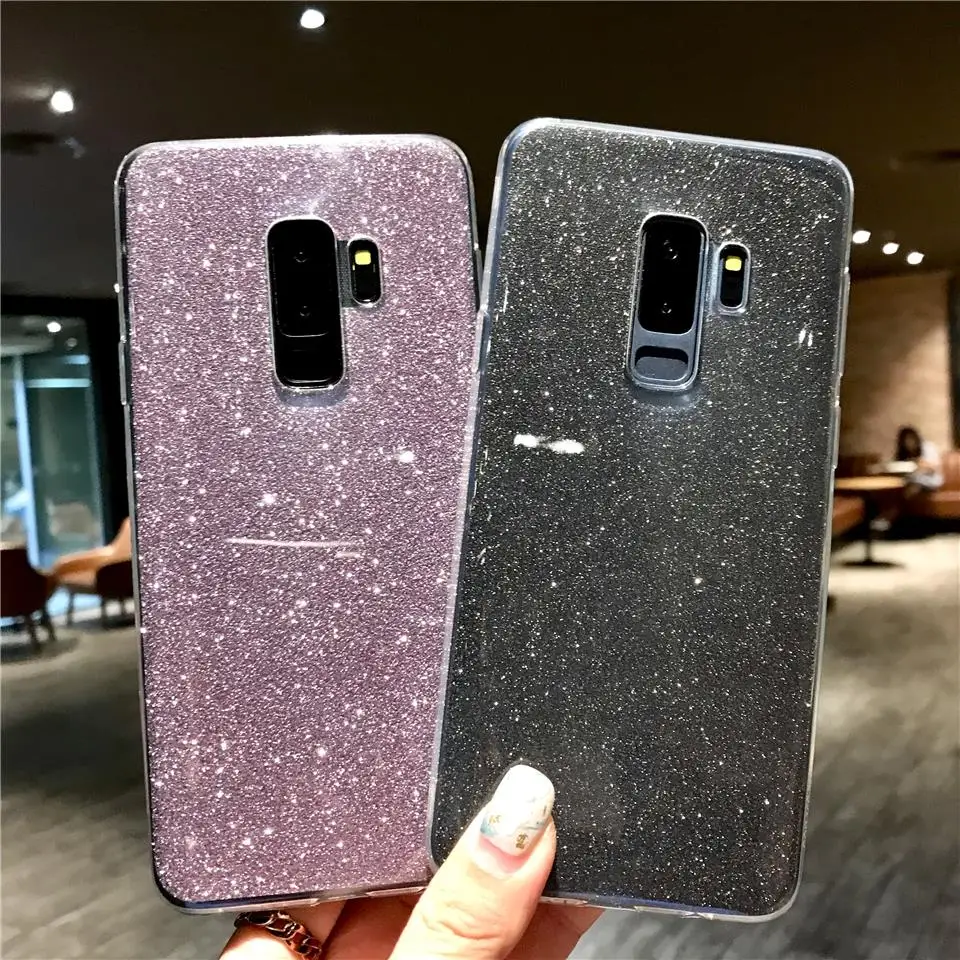 Silicone Glitter 2 in 1 Case For Samsung S9 S8 Plus S7 S6 Edge Note 9 J4 J6 A6 A8 2018 A3 A5 A7 2016 2017 J2 J3 J5 J7 Pro Cover |